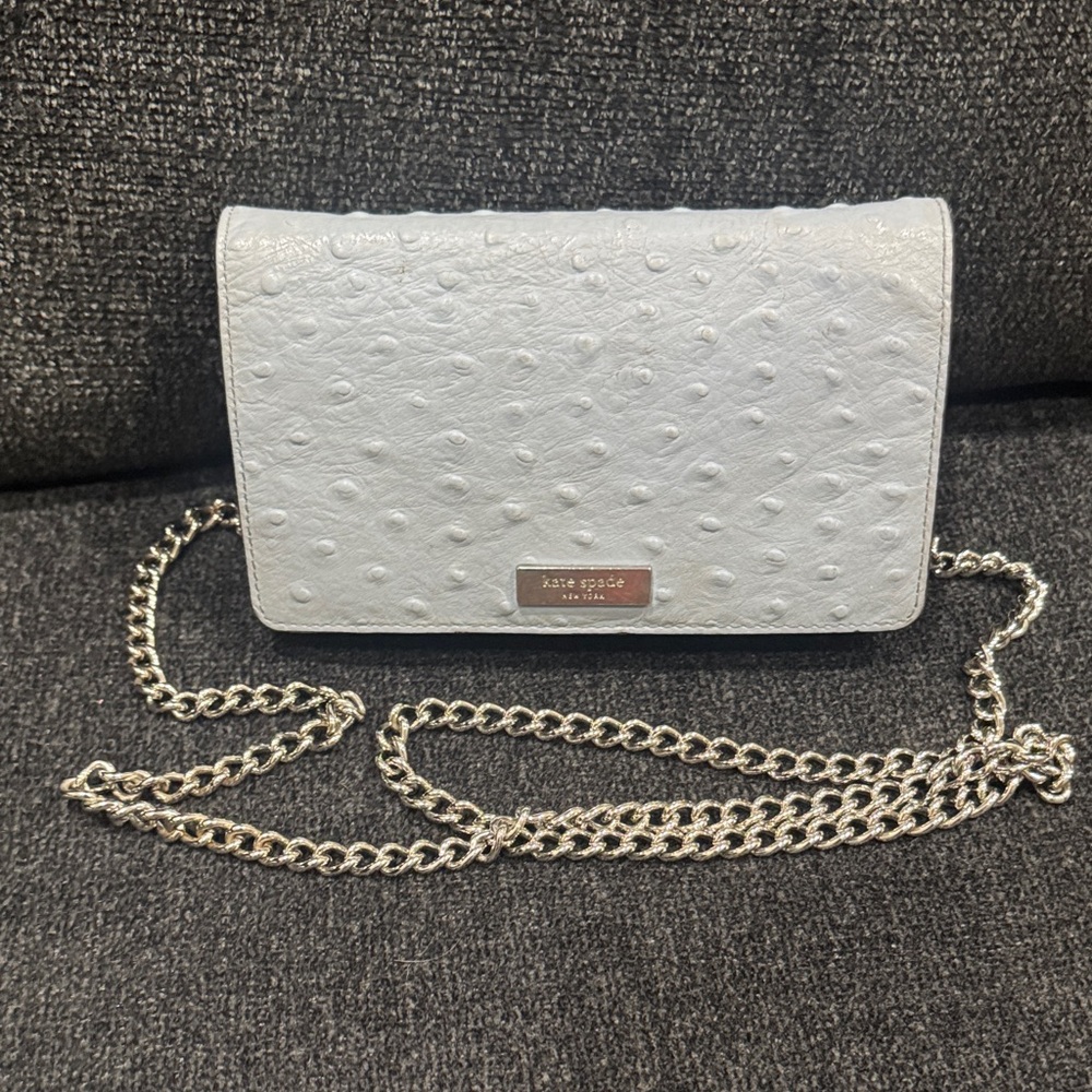 Kate Spade Textured Baby Blue Crossbody Bag